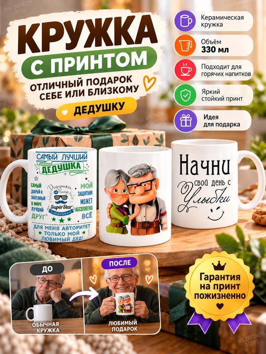 Кружка в подарок для бабушки мамы папы, дедушки врачам в коробке, брату, сестре, сестренке - 