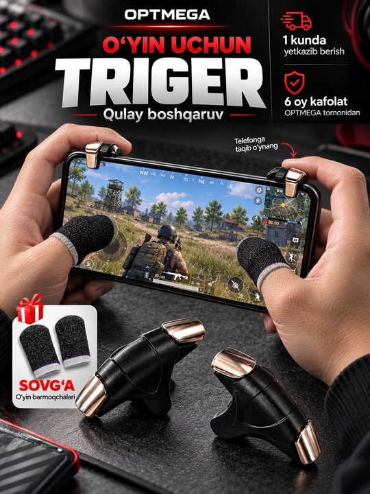 Триггеры и напальчники для телефона, для игр PUBG, Free Fire и Standoff - 