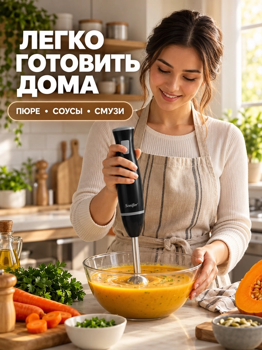 Sonifer botiriladigan blender, 200 W, zanglamaydigan po‘lat pichoqli