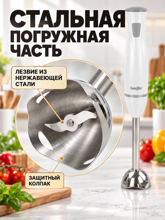 Sonifer botiriladigan blender, 200 W, zanglamaydigan po‘lat pichoqli