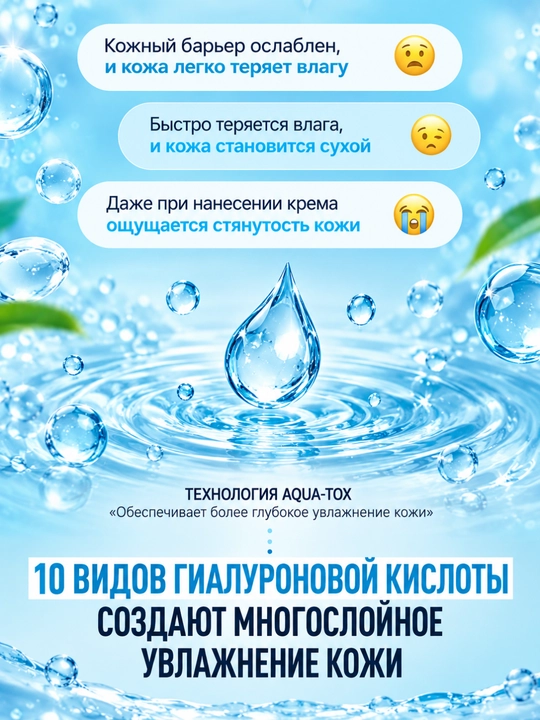 MEDIPEEL Крем Aqua-Tox Интенсивное увлажнение, барьер, гиалуроновая кислота, эктоин 50 мл