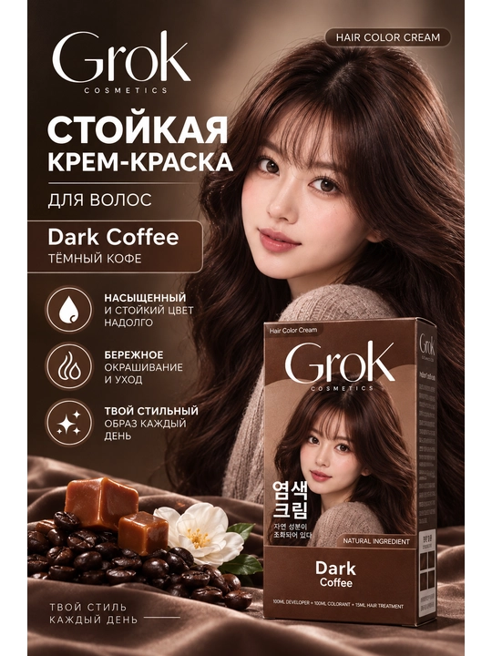 Стойкая краска для волос GROK - 
