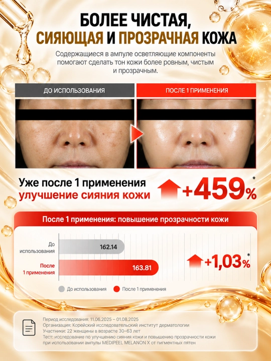 MEDIPEEL Ампула Melanon X против пигментации, ниацинамид + транексамовая кислота, 30 мл