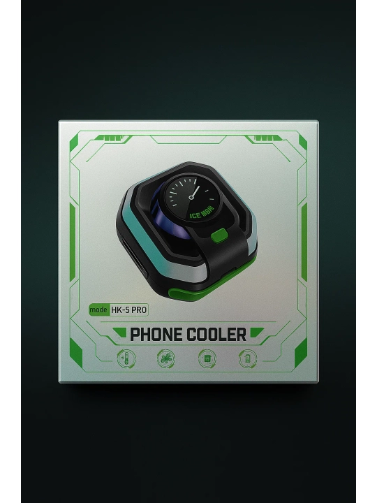 Telefon sovutgichi Mentech HK-5 Pro, magnitli, RGB chiroqli, 15 Vt, qora