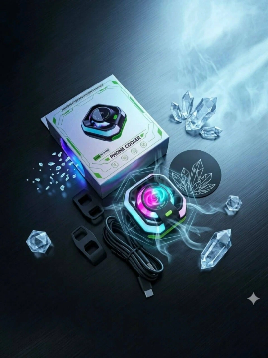 Telefon sovutgichi Mentech HK-5 Pro, magnitli, RGB chiroqli, 15 Vt, qora