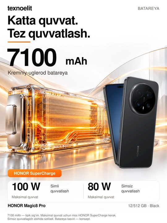 Смартфон HONOR Magic8 Pro 5G, 12/512 ГБ, HONOR Watch 2i в подарок