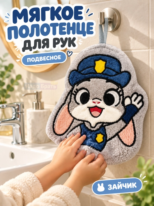 Qo‘l uchun yumshoq osma sochiq, ilgakli, Tulki / Quyoncha - 