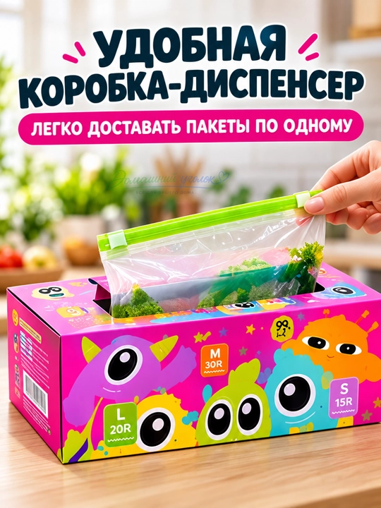 ZIP-пакеты для хранения с двойной застёжкой, набор 180 шт, размеры L/M/S