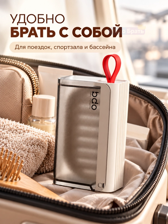 BDO sayohat sovundoni, drenaj taglik va qopqoqli, oq, 11,5 sm
