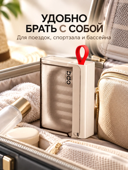 BDO sayohat sovundoni, drenaj taglik va qopqoqli, oq, 11,5 sm