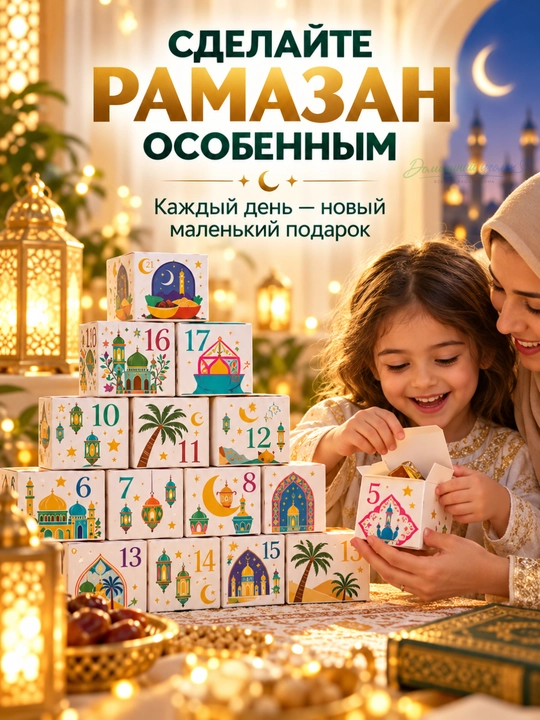 Детский адвент-календарь Рамадана на 30 дней с коробочками для подарков