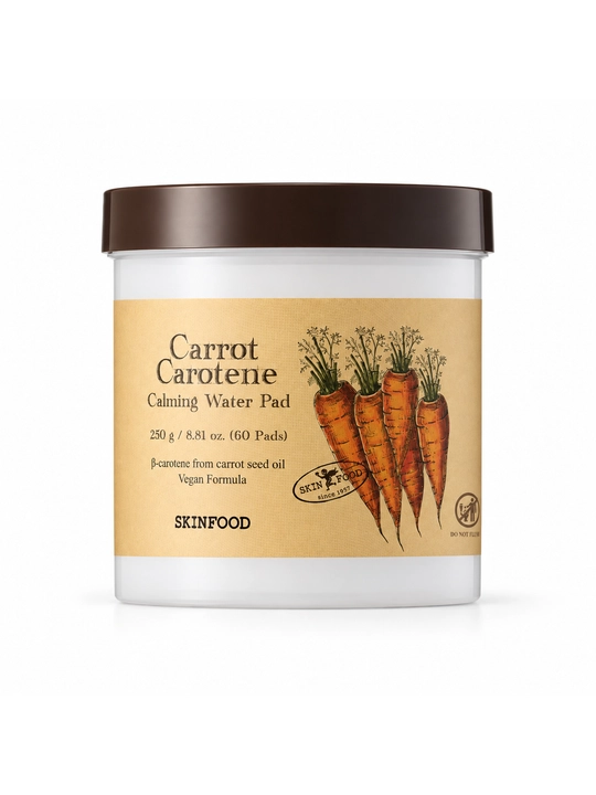 Увлажняющие тонер-пэды SKINFOOD Carrot Carotene Calming Water Pad, 60шт - 