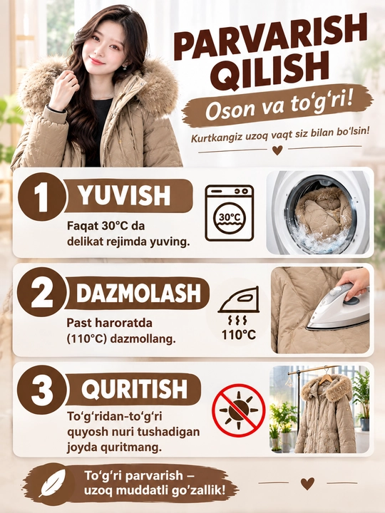 Kurtkalar qishki malamerka( 1-razmer kattasini tanlang) ayollar kurtkasi,xalafayder XL-5XL