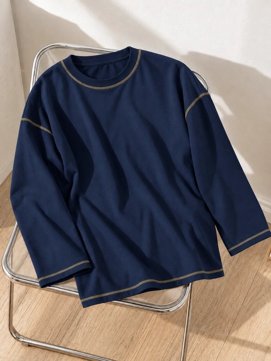 Ayollar uchun uzun yengli oversize longsliv, dekorativ chokli, GEM STYLE