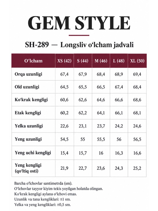 Ayollar uchun uzun yengli oversize longsliv, dekorativ chokli, GEM STYLE