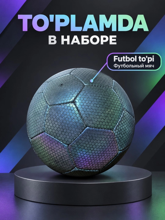 Futbol toʻpi yonadigan neon koptok, sport va oʻyinlar uchun, 3+