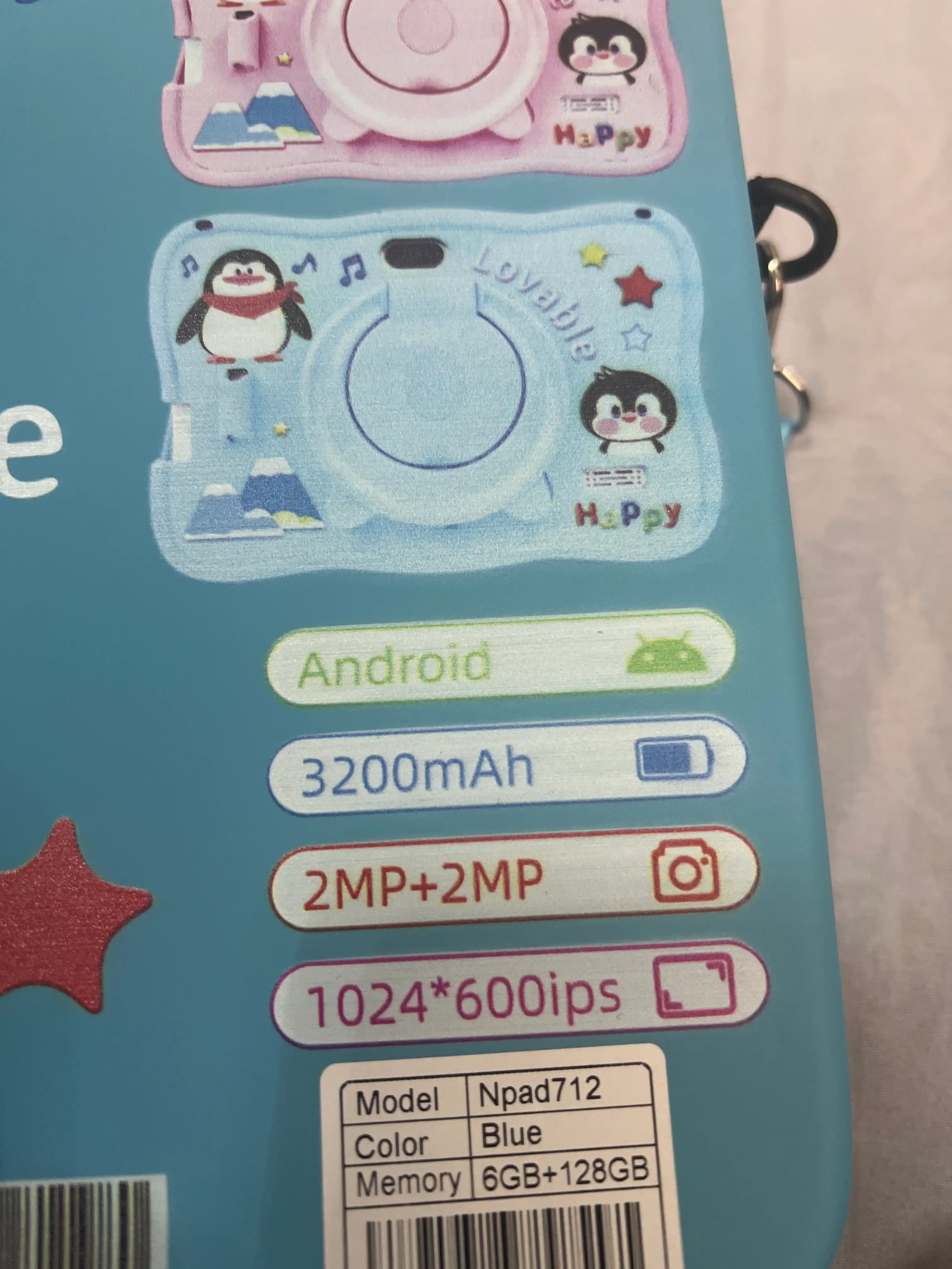 Bolalar planshet kompyuteri — xotira 128 Gb, Android 15 Pad712, C1000 CHico
