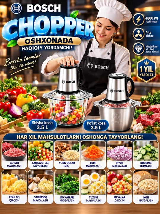 Чоппер-измельчитель, 5 в 1, электрический, миксер, мясорубка, терка, чоппер, блендер