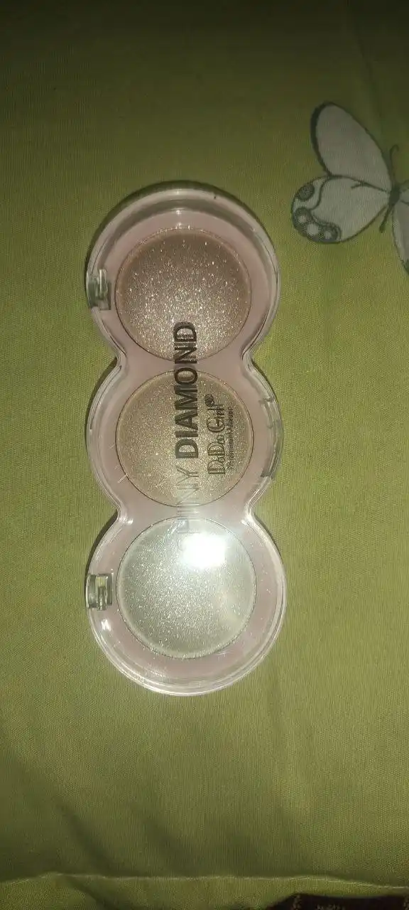 DoDo Girl Shiny Diamond 3 rangli yuz uchun xaylayter paletkasi