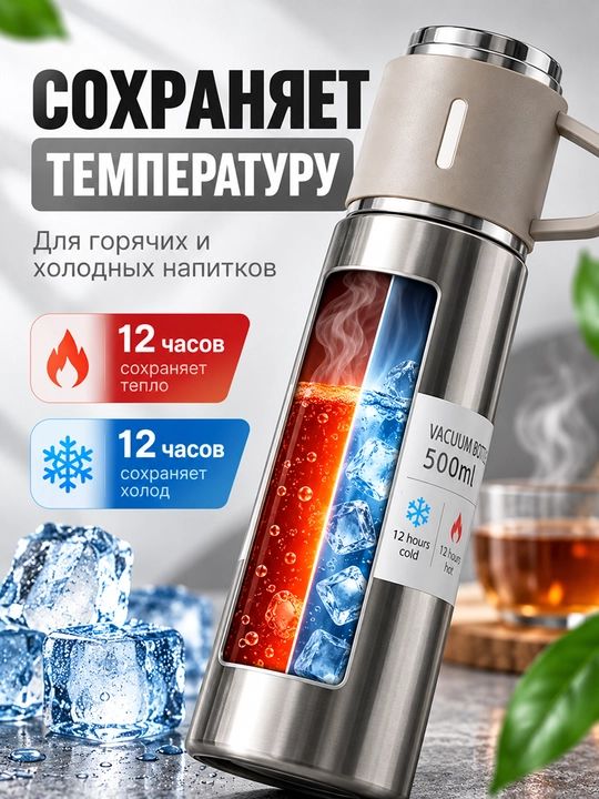 Termos sovg‘a to‘plami, 2 ta krujka bilan vakuumli set
