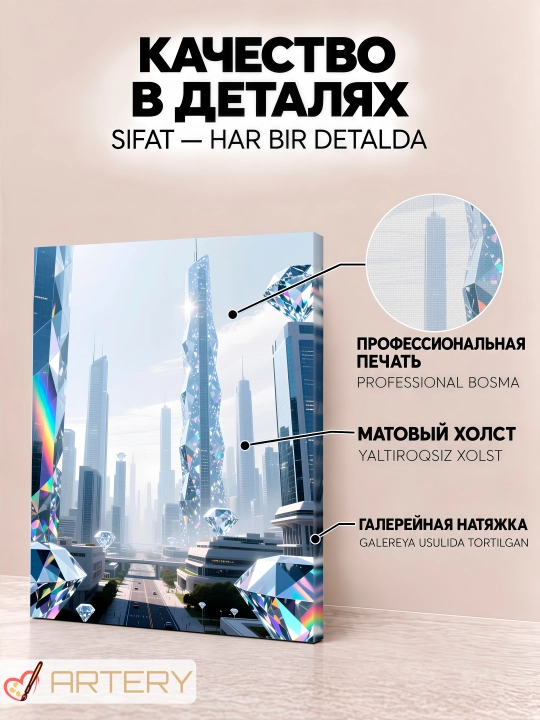 Картина на стену ARTERY, интерьерный постер и панно "Золотые миры"