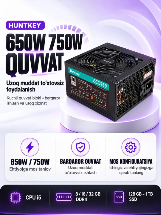 O'yin kompyuteri, Core i5-12400F, kelajak uchun mos zamonaviy tayyor kompyuter
