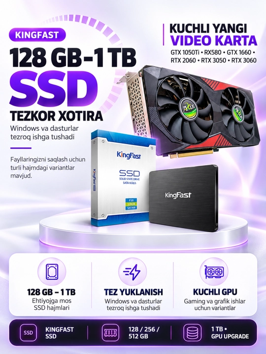 O'yin kompyuteri, Core i5-12400F, kelajak uchun mos zamonaviy tayyor kompyuter