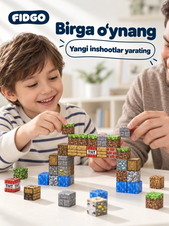 Magnitli konstruktor va kubik-pazl FIDGO, 25–200 ta detal