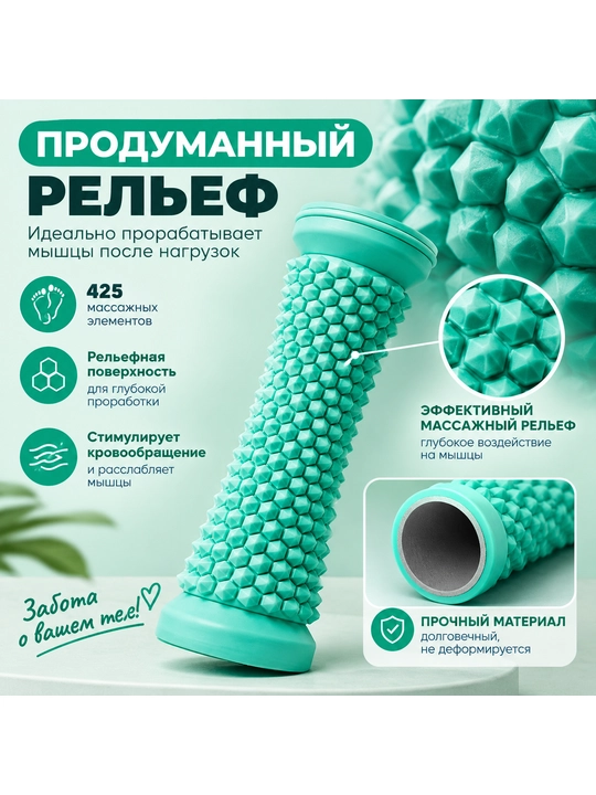 Массажер для ног и тела, массажный ролик-валик для стоп, спины и мышц - 