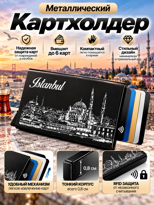 RFID himoyasiga ega metall karta, taktik uslubdagi hujjatlar uchun ishonchli aksessuar - 