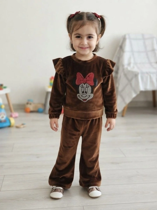 Qizlar uchun velyur matolik ikkitalik toʻplam Qiz bolalar uchun velur, yumshoq velyurkiyim