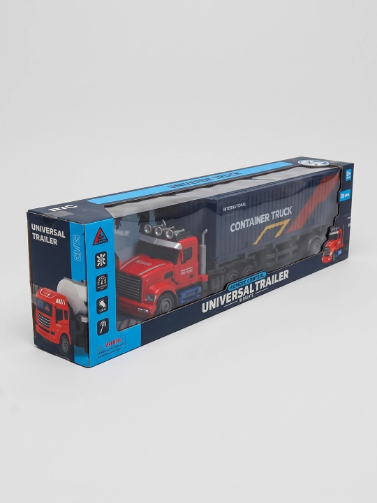 Radio boshqaruvli Universal Trailer Container Truck 27 MGts yorug'lik va musiqa bilan