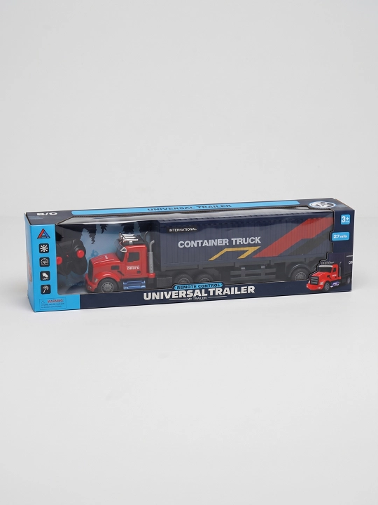 Radio boshqaruvli Universal Trailer Container Truck 27 MGts yorug'lik va musiqa bilan