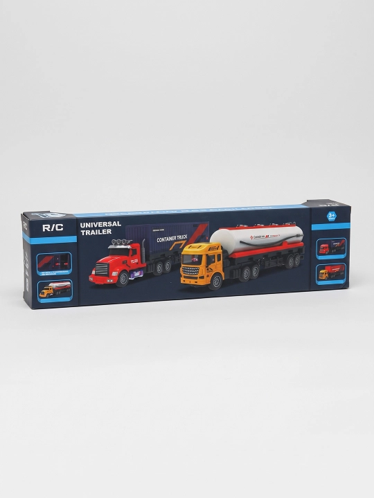 Radio boshqaruvli Universal Trailer Container Truck 27 MGts yorug'lik va musiqa bilan