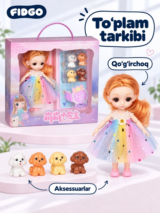 Qo‘g‘irchoqlar va aksessuarli o‘yin to‘plamlari