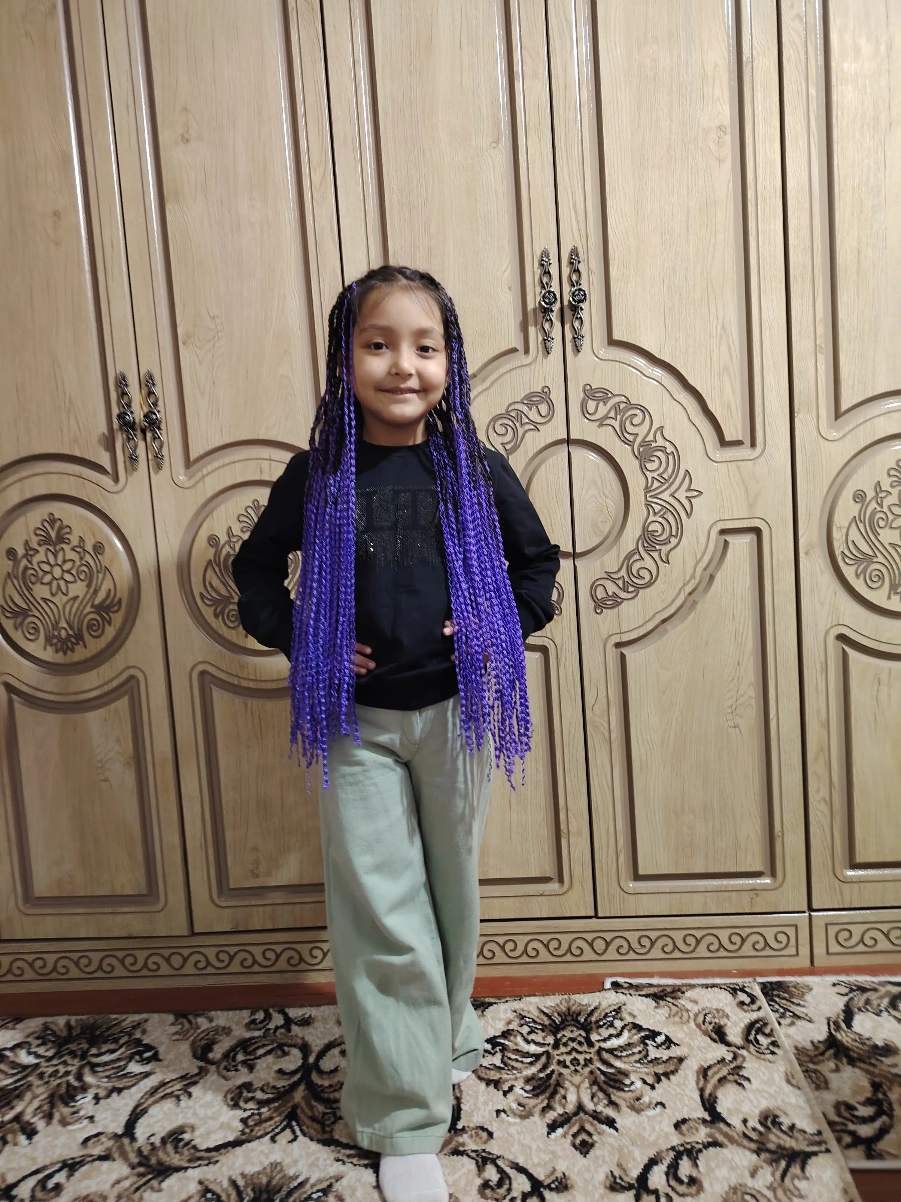 Zizi gafri soch, ipli braid soch to'plami, makaron ipli soch. 55-60 tagacha