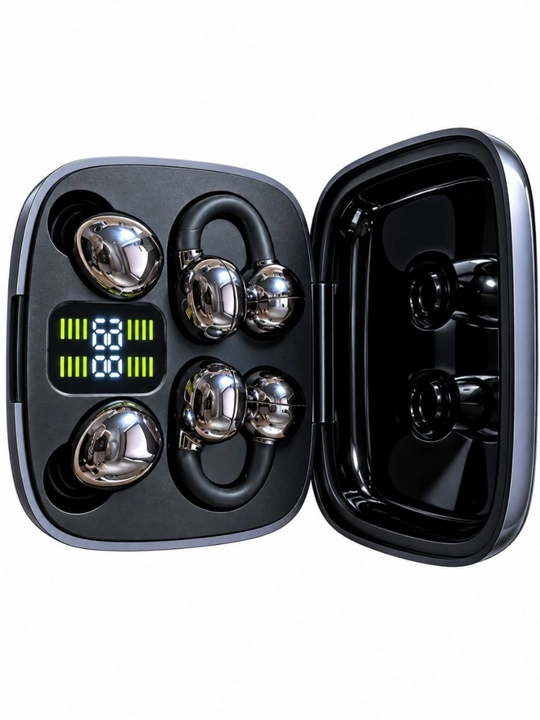 Simsiz quloqchin Bluetooth naushnik mikrofon, Type-C zaryadli, raqamli displey - 