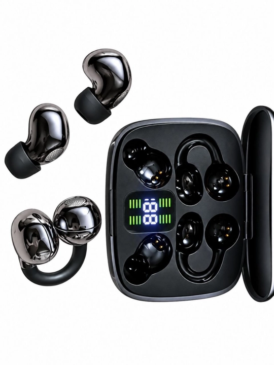 Simsiz quloqchin Bluetooth naushnik mikrofon, Type-C zaryadli, raqamli displey