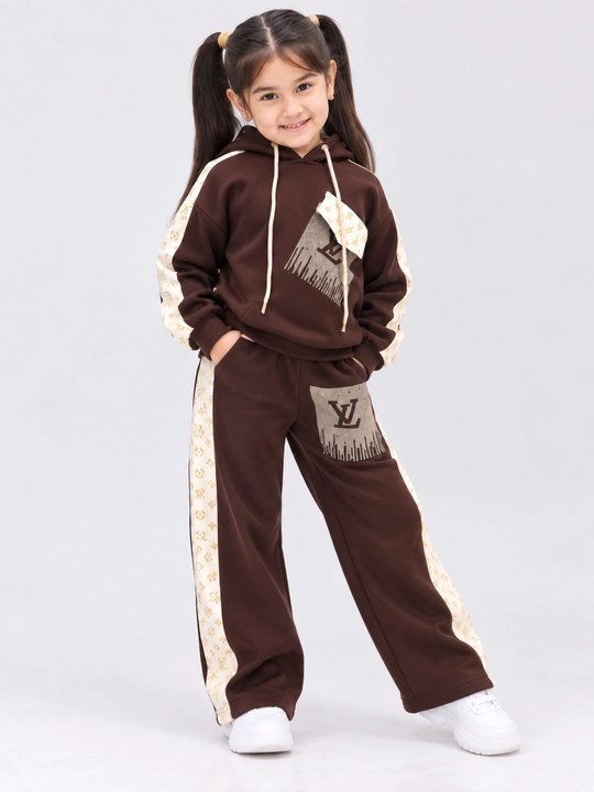Qizlar uchun jigarrang dvoyka kostyum 6-7-8 yosh - 