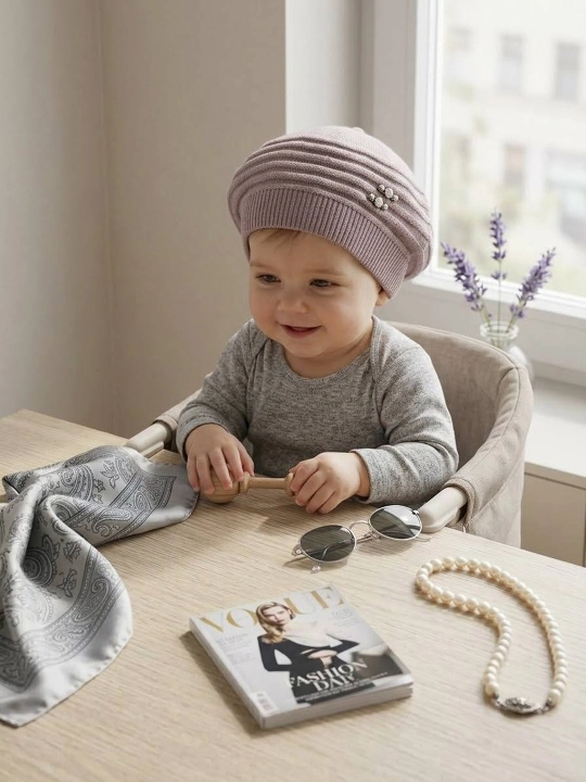 Детская шапка осенне-зимнего сезона (для детей 1-3 лет) и для малышей 6-12 месяцев