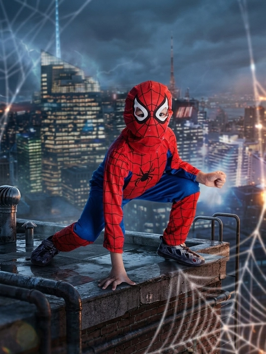 Spidermen super qahramon kostyumi niqobli bayram kiyimi - 