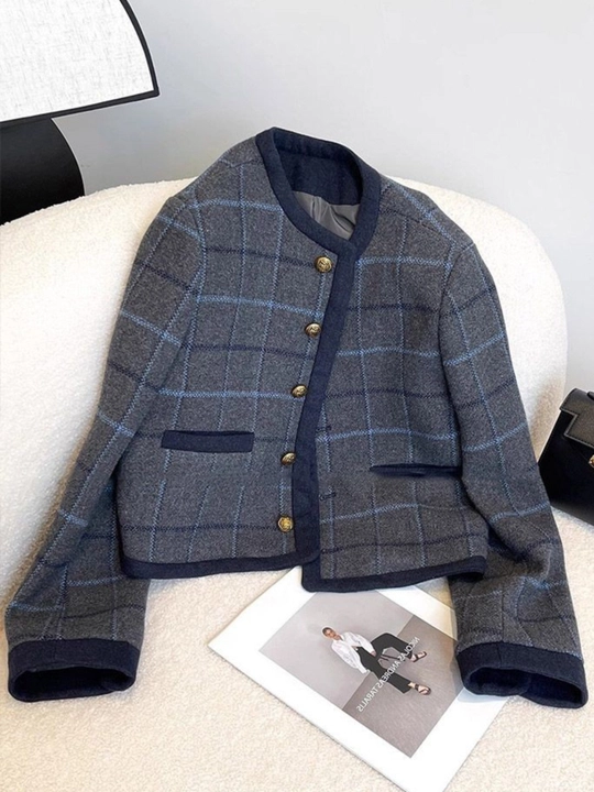 Ayollar uchun zamonaviy tvid jaket, pidjak