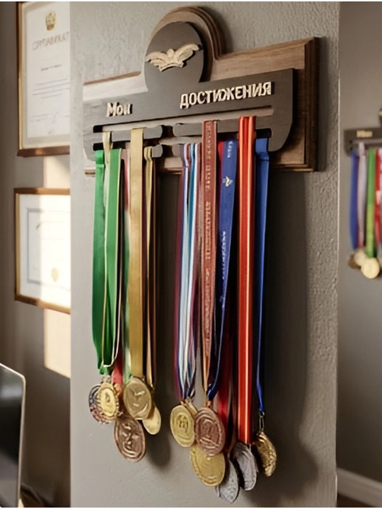 Yog'och medal qutisi "mening yutuqlarim" (suzish / Kapalak)