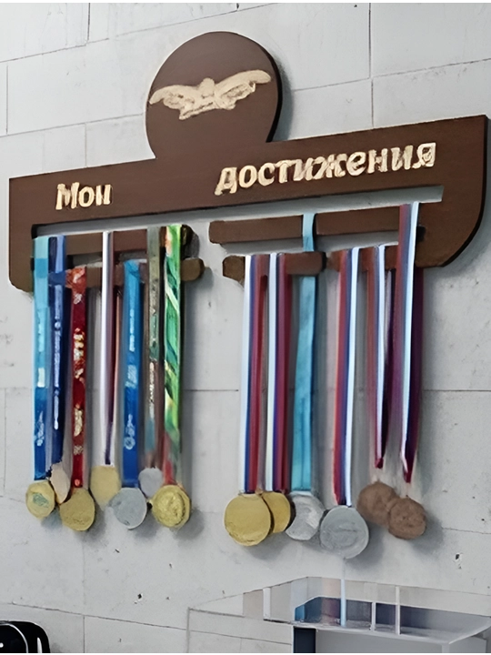 Yog'och medal qutisi "mening yutuqlarim" (suzish / Kapalak)