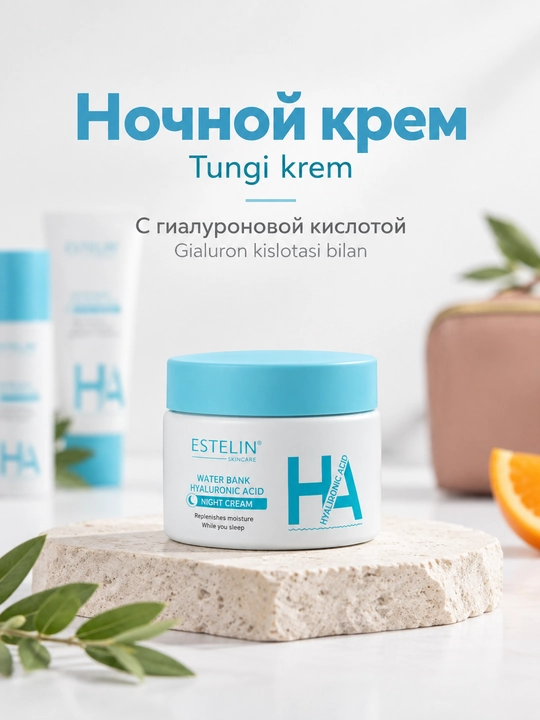 Набор косметики для ухода за лицом Estelin, увлажнение и омоложение, 5 средств