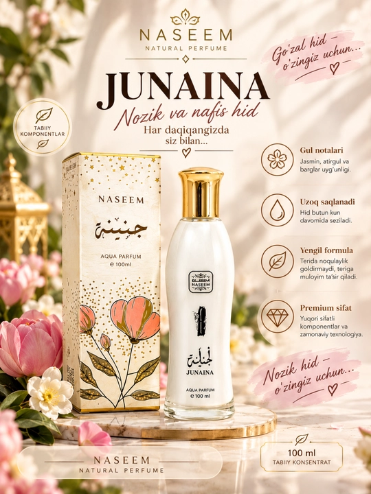 Ayollar uchun parfyum suvi lamsa, Bushra, Sadaat, Amani  suvi, 100 ml - 