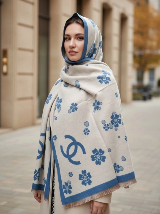 Кашемировый шарф-палантин, тёплый и мягкий, 185×65 см