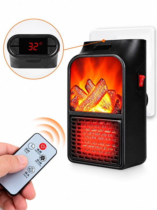 Flame Heater mini isitgich, masofadan boshqariladigan