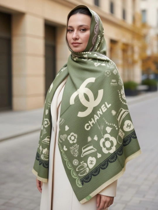 Кашемировый шарф-палантин, тёплый и мягкий, 185×65 см - 