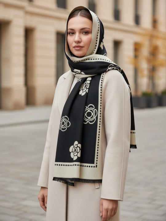 Кашемировый шарф-палантин, тёплый и мягкий, 185×65 см - 